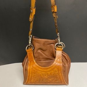 Mary Alice Palmer Brown Leather Hand Tooled Leather Shoulder Bag Purse